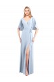 V-Neck Long Chiffon Light Sky Blue Flutter Sleeves Bridesmaid Dress / Evening Dress Darwin