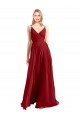V-Neck Long Luxe Chiffon Red Sleeveless Bridesmaid Dress Darwin
