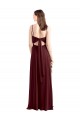 Scoop Neck Long Chiffon Burgundy Gold Sleeveless Bridesmaid Dress / Evening Dress Darwin