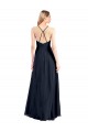 V-Neck Long Soft Chiffon Dark Navy Sleeveless Prom Dress / Bridesmaid Dress Darwin