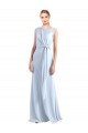 V-Neck Long Chiffon Light Sky Blue Sleeveless Bridesmaid Dress / Evening Gowns Darwin