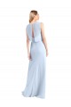 V-Neck Long Chiffon Light Sky Blue Sleeveless Bridesmaid Dress / Evening Gowns Darwin