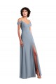 V-Neck Long Chiffon Dusty Blue Sleeveless Formal Dress / Bridesmaid Dress Darwin