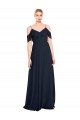 V-Neck Long Lxue Chiffon Dark Navy Sleeveless Bridesmaid Dress Darwin