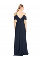 V-Neck Long Lxue Chiffon Dark Navy Sleeveless Bridesmaid Dress Darwin