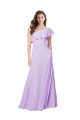 One Shoulder Long Soft Chiffon Lilac Sleeveless Bridesmaid Dress Darwin