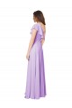 One Shoulder Long Soft Chiffon Lilac Sleeveless Bridesmaid Dress Darwin