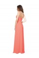 Sweetheart Long Soft Chiffon Coral Sleeveless Bridesmaid Dress Darwin