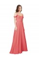 Off the Shoulder Long Soft Chiffon Desert Rose Sleeveless Bridesmaid Dress Darwin