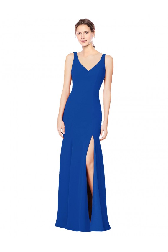 Sweetheart Long Chiffon Royal Blue Sleeveless Bridesmaid Dress / Evening Dress Darwin