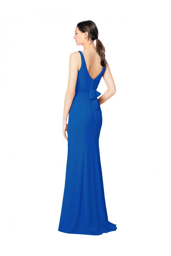 Sweetheart Long Chiffon Royal Blue Sleeveless Bridesmaid Dress / Evening Dress Darwin