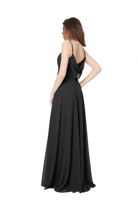 Sweetheart Long Chiffon Black A-Line Sleeveless Formal Dress / Bridesmaid Dress Darwin