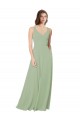 Sweetheart Long Soft Chiffon Smoke Green Sleeveless Formal Dress / Bridesmaid Dress Darwin