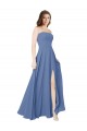 Strapless Long Soft Chiffon Windsor Blue Sleeveless Formal Dress / Bridesmaid Dress Darwin