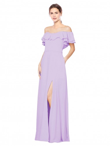 Strapless Long Soft Chiffon Lilac A-Line Sleeveless Bridesmaid Dress Darwin