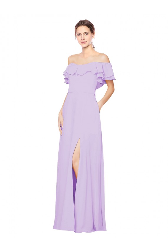 Strapless Long Soft Chiffon Lilac A-Line Sleeveless Bridesmaid Dress Darwin