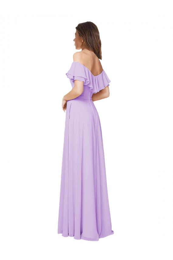 Strapless Long Soft Chiffon Lilac A-Line Sleeveless Bridesmaid Dress Darwin