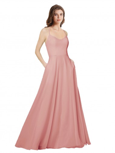 Strapless Long Soft Chiffon Bliss Pink Sleeveless Bridesmaid Dress Darwin