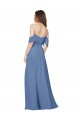 Strapless Long Soft Chiffon Windsor Blue Flutter Sleeves Bridesmaid Dress Darwin