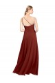 One Shoulder Long Soft Chiffon Burgundy Sleeveless Formal Dress / Bridesmaid Dress Darwin
