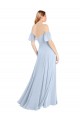 Square Neck Long Soft Chiffon Light Sky Blue Flutter Sleeves Formal Dress / Bridesmaid Dress Darwin