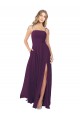 Strapless Long Soft Chiffon Grape Sleeveless Bridesmaid Dress Darwin