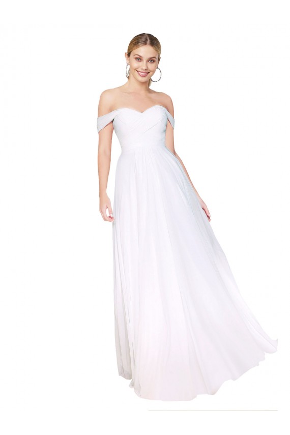 High Neck Long Soft Chiffon White Sleeveless Formal Evening Gown / Prom Dress / Bridesmaid Dress Darwin