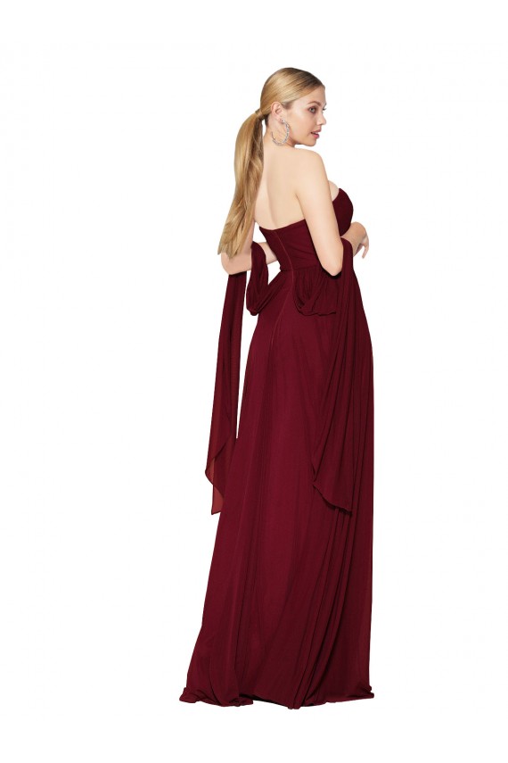 Strapless Long Soft Chiffon Burgundy Sleeveless Formal Evening Gown / Prom Dress / Bridesmaid Dress Darwin