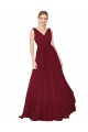 High Neck Long Soft Chiffon Burgundy Sleeveless Formal Dress / Bridesmaid Dress Darwin