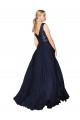 High Neck Long Soft Chiffon & Sequin Dark Navy Sleeveless Semi Formal Evening Gown / Prom Dress / Bridesmaid Dress Darwin