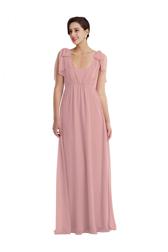 Halter Neck Long Soft Chiffon Dusty Pink Sleeveless Semi Formal Evening Dress / Bridesmaid Dress Darwin