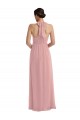 Halter Neck Long Soft Chiffon Dusty Pink Sleeveless Semi Formal Evening Dress / Bridesmaid Dress Darwin