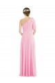 One Shoulder Long Soft Chiffon Barely Pink Sleeveless Semi Formal Evening Dress / Bridesmaid Dress Darwin