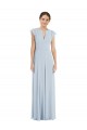 Bateau Neck Long Soft Chiffon Sea Glass Flutter Sleeves Formal Evening Gown / Bridesmaid Dress Darwin