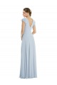 Bateau Neck Long Soft Chiffon Sea Glass Flutter Sleeves Formal Evening Gown / Bridesmaid Dress Darwin