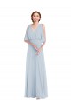 V-Neck Long Soft Chiffon Sea Glass Half Sleeves Evening Gown / Bridesmaid Dress Darwin
