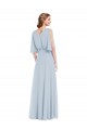 V-Neck Long Soft Chiffon Sea Glass Half Sleeves Evening Gown / Bridesmaid Dress Darwin