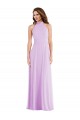 Halter Neck Long Soft Chiffon Lilac Sleeveless Semi Formal Evening Dress / Bridesmaid Dress Darwin