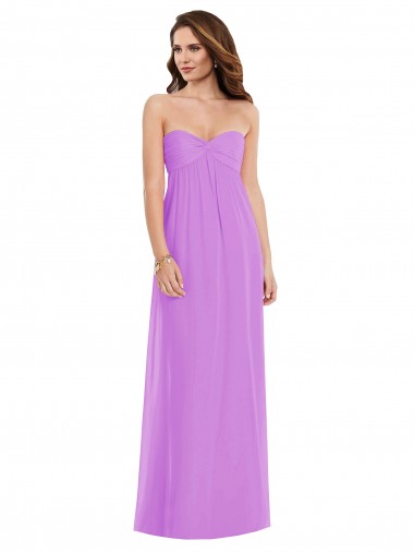 Sweetheart Long Soft Chiffon Violet Sleeveless Semi Formal Evening Dress / Bridesmaid Dress Darwin