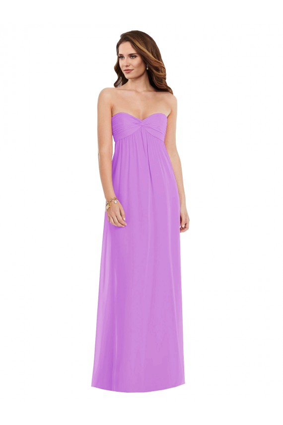 Sweetheart Long Soft Chiffon Violet Sleeveless Semi Formal Evening Dress / Bridesmaid Dress Darwin