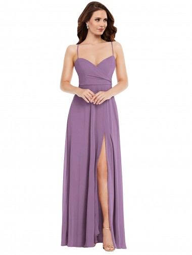 Sweetheart Long Soft Chiffon Dark Lavender Sleeveless Bridesmaid Dress / Formal Dress Darwin