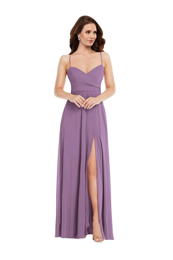 Sweetheart Long Soft Chiffon Dark Lavender Sleeveless Bridesmaid Dress / Formal Dress Darwin
