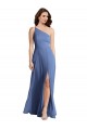 One Shoulder Long Soft Chiffon Windsor Blue Sleeveless Formal Evening Gown / Bridesmaid Dress Darwin