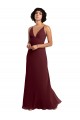 V-Neck Long Soft Chiffon Burgundy Gold Sleeveless Bridesmaid Dress / Formal Dress Darwin
