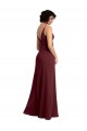 V-Neck Long Soft Chiffon Burgundy Gold Sleeveless Bridesmaid Dress / Formal Dress Darwin