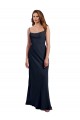 Scoop Neck Long Soft Chiffon Dark Navy Sleeveless Evening Dress / Bridesmaid Dress Darwin