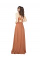 V-Neck Long Soft Chiffon Rosewood Sleeveless Bridesmaid Dress Darwin