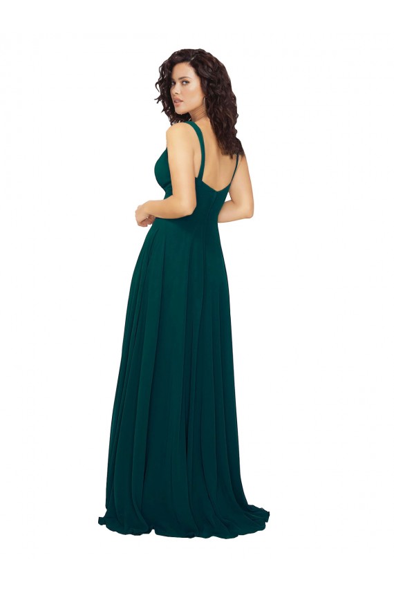 Sweetheart Long Soft Chiffon Hunter Sleeveless Bridesmaid Dress Darwin