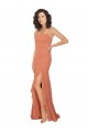 Square Neck Long Soft Chiffon Rosewood Sleeveless Bridesmaid Dress Darwin