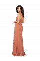 Square Neck Long Soft Chiffon Rosewood Sleeveless Bridesmaid Dress Darwin